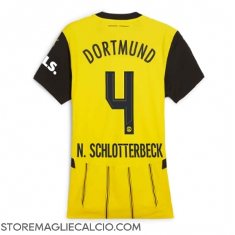 Borussia Dortmund Nico Schlotterbeck #4 Maglia Gara Casa Repliche 2024-25 Donna